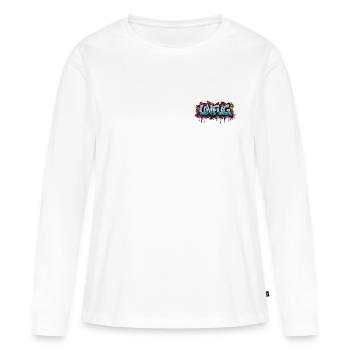 espièglerie - T-shirt manches longues Premium bio Femme - blanc - Devant - Julia (174cm)