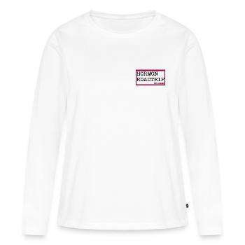 MENOPAUSE HORMONE WECHSELJAHRE - Frauen Premium Bio Langarmshirt - Weiß - Vorne - Julia (174cm)
