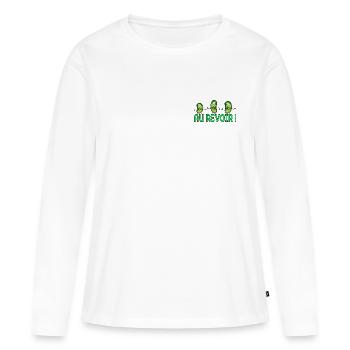 Au Revoir Collègues - CORNICHONS - T-shirt manches longues Premium bio Femme - blanc - Devant - Julia (174cm)