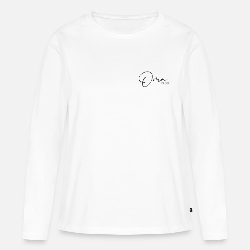 Oma est. 2026 - Frauen Premium Bio Langarmshirt - Weiß