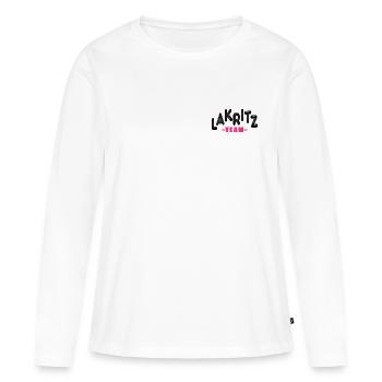 Équipe Réglisses - T-shirt manches longues Premium bio Femme - blanc - Devant - Julia (174cm)