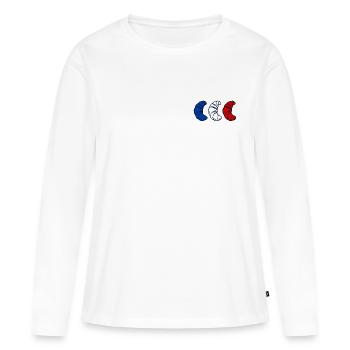 Pays France Croissants - T-shirt manches longues Premium bio Femme - blanc - Devant - Julia (174cm)