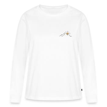 Soleil de montagne - T-shirt manches longues Premium bio Femme - blanc - Devant - Julia (174cm)
