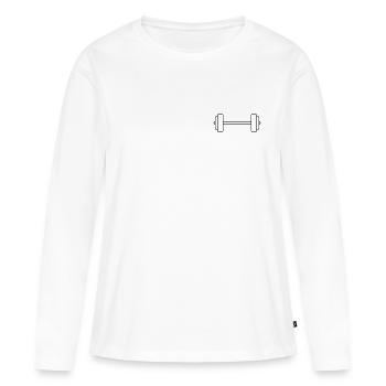 Haltère - T-shirt manches longues Premium bio Femme - blanc - Devant - Julia (174cm)