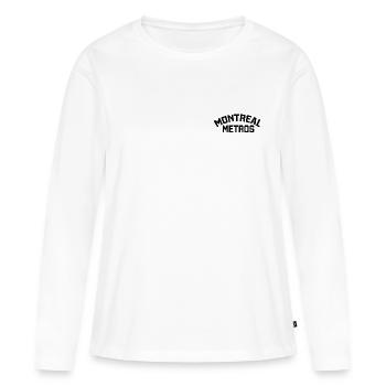 Métro de Montréal - T-shirt manches longues Premium bio Femme - blanc - Devant - Julia (174cm)