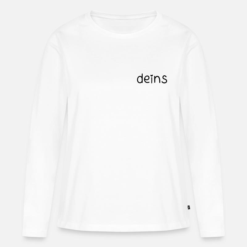 deins – mit Herz - Frauen Premium Bio Langarmshirt - Weiß