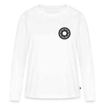 Pignon | Cercle - T-shirt manches longues Premium bio Femme - blanc - Devant - Julia (174cm)