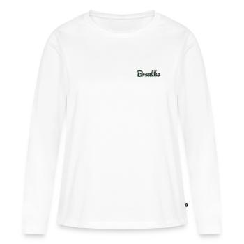 Respirer - T-shirt manches longues Premium bio Femme - blanc - Devant - Julia (174cm)