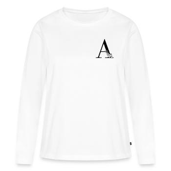 Lettre A - T-shirt manches longues Premium bio Femme - blanc - Devant - Julia (174cm)