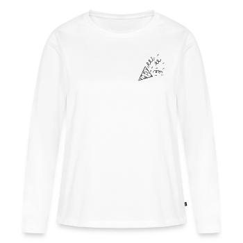 Icône de confettis - T-shirt manches longues Premium bio Femme - blanc - Devant - Julia (174cm)