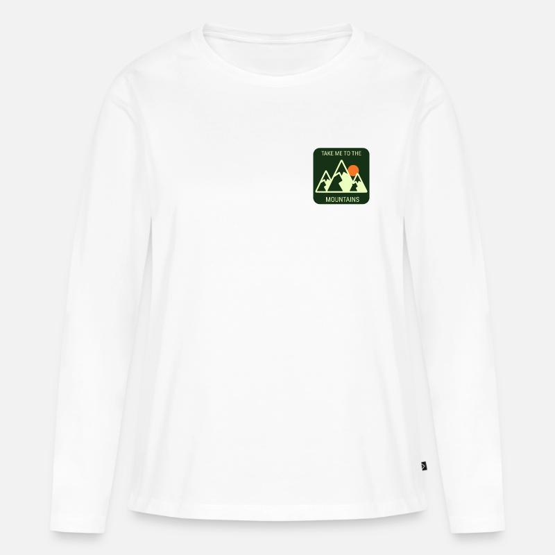 Take Me To The Mountains - Plain Version - Frauen Premium Bio Langarmshirt - Weiß