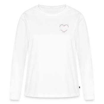 Heart symbol - Women's Premium Organic Long Sleeve Shirt - white - Front - Julia (174cm)