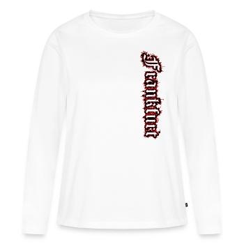 Francfort - T-shirt manches longues Premium bio Femme - blanc - Devant - Julia (174cm)