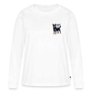Lancashire talon jambes courtes dire idée cadeau - T-shirt manches longues Premium bio Femme - blanc - Devant - Julia (174cm)