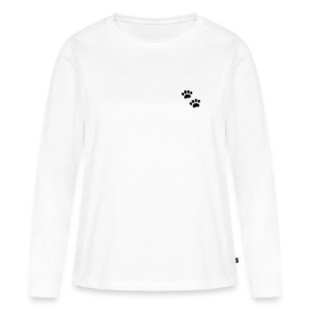 Empreinte de patte - T-shirt manches longues Premium bio Femme - blanc - Devant - Julia (174cm)