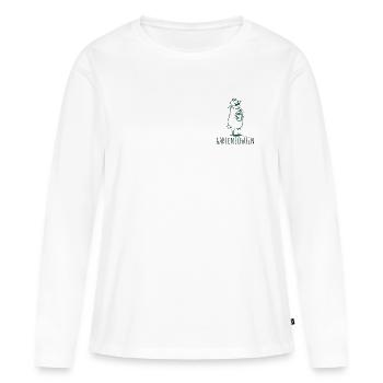 Gartenschäfin Schaf mit Pflanze Gärtnerin - Frauen Premium Bio Langarmshirt - Weiß - Vorne - Julia (174cm)