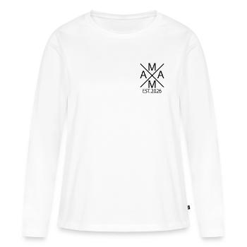 Proud Mom 2026 – For Expectant Moms - Women's Premium Organic Long Sleeve Shirt - white - Front - Julia (174cm)