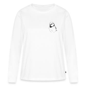 Bleu - T-shirt manches longues Premium bio Femme - blanc - Devant - Julia (174cm)