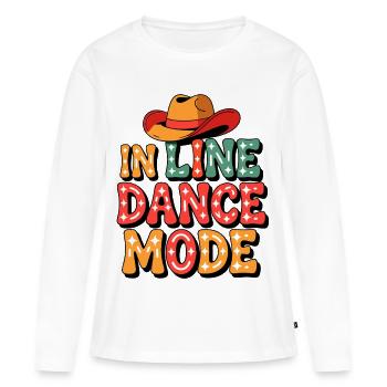 Toujours en mode danse en ligne design coloré LInedance - T-shirt manches longues Premium bio Femme - blanc - Devant - Julia (174cm)