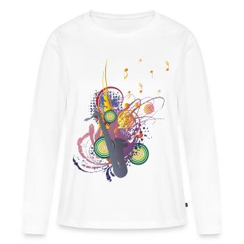 Colours of Music - Frauen Premium Bio Langarmshirt - Weiß - Vorne - Julia (174cm)