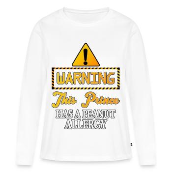 Dieser Prinz hat eine Erdnussallergie - Frauen Premium Bio Langarmshirt - Weiß - Vorne - Julia (174cm)