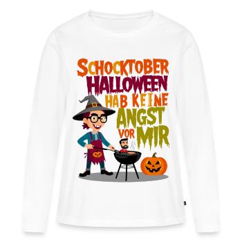 Choc Halloween - T-shirt manches longues Premium bio Femme - blanc - Devant - Julia (174cm)