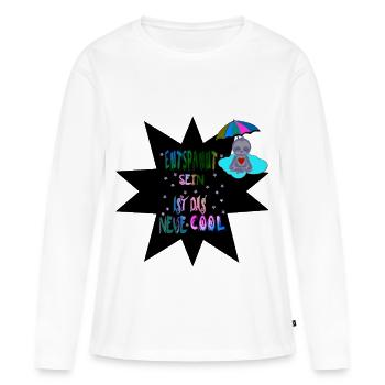 Relaxed-Star Sloth1 - Women's Premium Organic Long Sleeve Shirt - white - Front - Julia (174cm)