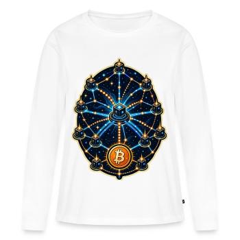 Routing Node Star Map Network - Women's Premium Organic Long Sleeve Shirt - white - Front - Julia (174cm)