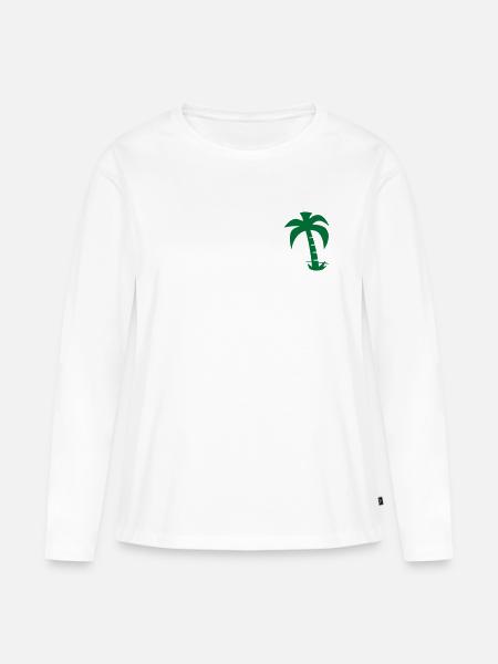 Palme - Frauen Premium Bio Langarmshirt - Weiß