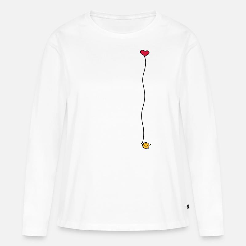 Ich schenk dir mein Herz - Frauen Premium Bio Langarmshirt - Weiß