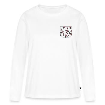 Brusttasche Cola Geschenk Idee - Frauen Premium Bio Langarmshirt - Weiß - Vorne - Julia (174cm)