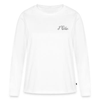 Power Mama Black - T-shirt manches longues Premium bio Femme - blanc - Devant - Julia (174cm)