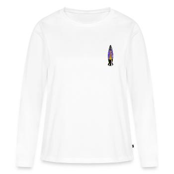 Lampe à lave rétro – Design psychédélique - T-shirt manches longues Premium bio Femme - blanc - Devant - Julia (174cm)