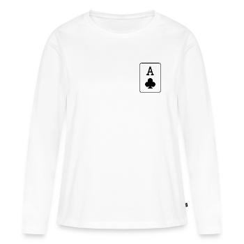 As de trèfle - T-shirt manches longues Premium bio Femme - blanc - Devant - Julia (174cm)