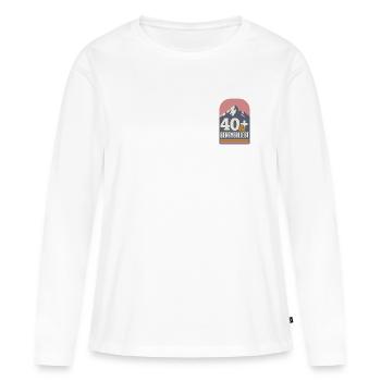 40+ und bergverliebt (rose-orange) - Frauen Premium Bio Langarmshirt - Weiß - Vorne - Julia (174cm)