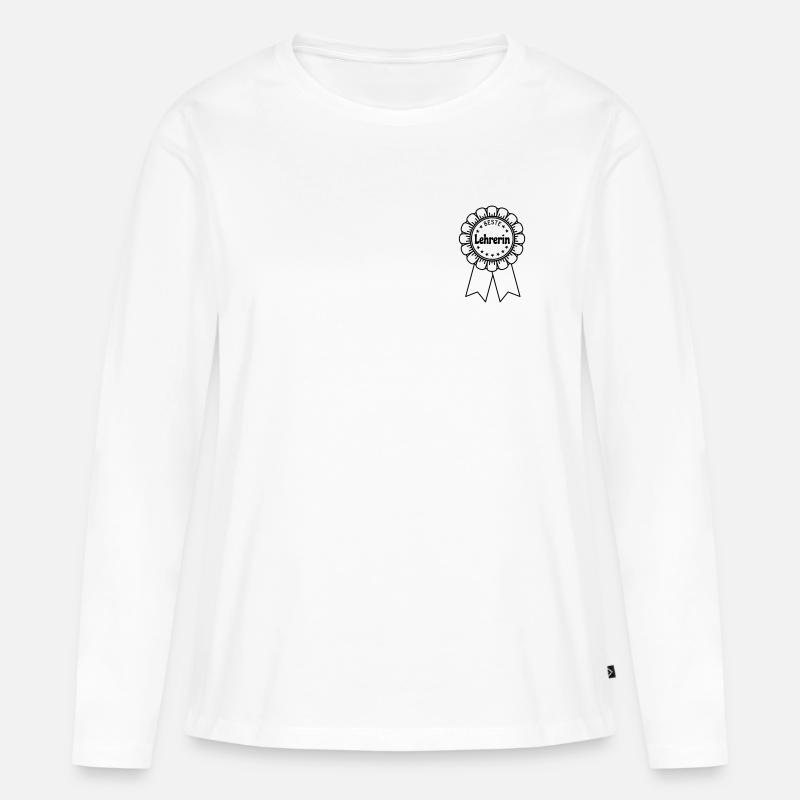 Beste Lehrerin - Frauen Premium Bio Langarmshirt - Weiß