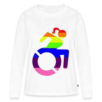 Rollstuhlmädchen LGBTQ-Symbol # - Frauen Premium Bio Langarmshirt - Weiß - Vorne - Julia (174cm)