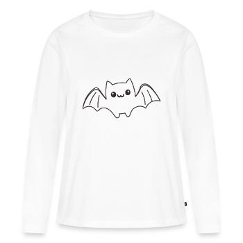 Chauve-souris nocturne - T-shirt manches longues Premium bio Femme - blanc - Devant - Julia (174cm)