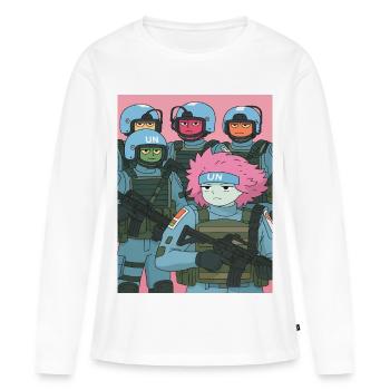 Parodie de troupe de dessins animés - T-shirt manches longues Premium bio Femme - blanc - Devant - Julia (174cm)