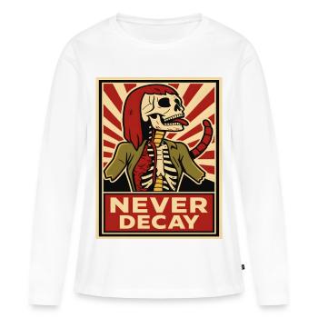 Never Decay Skelet Punk - Women's Premium Organic Long Sleeve Shirt - white - Front - Julia (174cm)