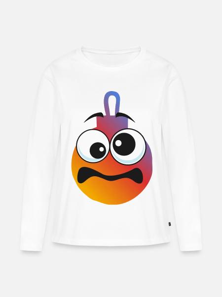 Besorgter Weihnachtsball - Frauen Premium Bio Langarmshirt - Weiß