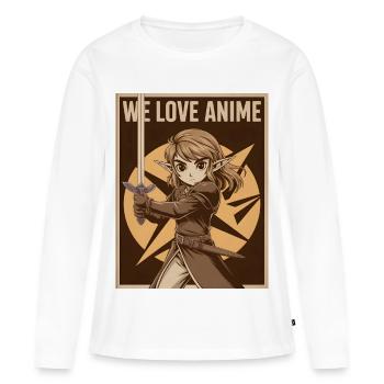 Anime heroine with sword - Women's Premium Organic Long Sleeve Shirt - white - Front - Julia (174cm)