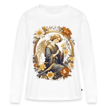 Ange - T-shirt manches longues Premium bio Femme - blanc - Devant - Julia (174cm)