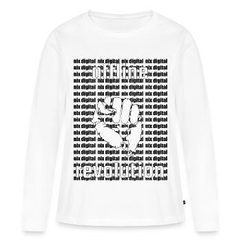 Offline Revolution – Conception de déclaration de détox numérique - T-shirt manches longues Premium bio Femme - blanc - Devant - Julia (174cm)