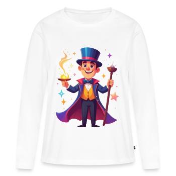 Magicien - T-shirt manches longues Premium bio Femme - blanc - Devant - Julia (174cm)