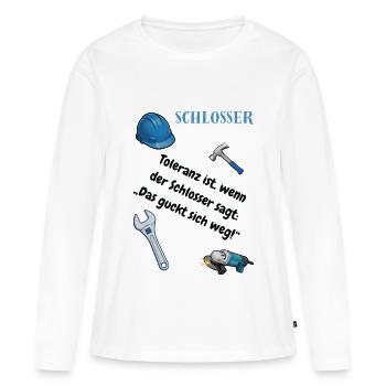 Schlosser T-Shirt Lustiges Geschenk Metallbau-Fans - Frauen Premium Bio Langarmshirt - Weiß - Vorne - Julia (174cm)