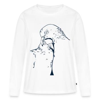 LE PROTECTEUR - T-shirt manches longues Premium bio Femme - blanc - Devant - Julia (174cm)
