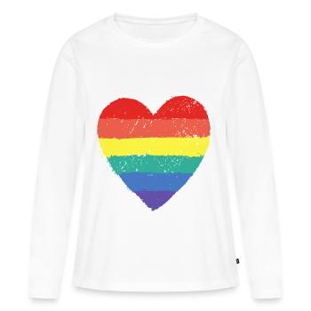 Heart Pride Rainbow - Women's Premium Organic Long Sleeve Shirt - white - Front - Julia (174cm)
