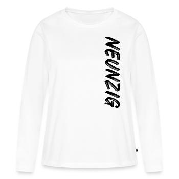 90. Geburtstag / Neunzig / 90 - Frauen Premium Bio Langarmshirt - Weiß - Vorne - Julia (174cm)