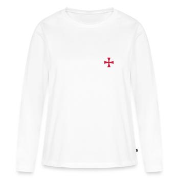 Knights Templar Cross 2 - Women's Premium Organic Long Sleeve Shirt - white - Front - Julia (174cm)